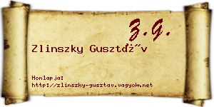 Zlinszky Gusztáv névjegykártya